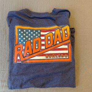 BURLEBO Blue Short Sleeve Tee with Americana Graphic